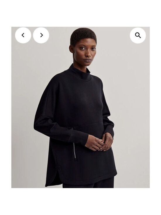 Varley Tops - Varley Black Bay Street Mock Neck Sweatshirt